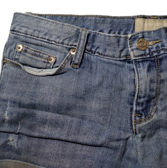 Banana Republic Denim Jean Cuffed Shorts Size 4 - Picture 5 of 12